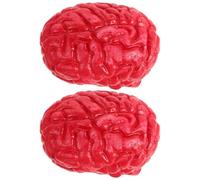 MOLUCKFU 2Pcs Realistic Fake Human Brain Halloween Body Organ Props Simulation Latex Brains for Haunted House Prank and Party Decoration