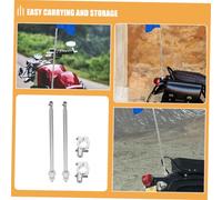 MOLUCKFU 2pcs Retractable Adjustable Motorcycle Bicycle Flag Poles with Aluminum Base Steel Rod Easy Installation No Tools Required Fit for Bike Cycling Tail Flagpole Accessories