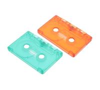 MOLUCKFU 2pcs Retro Blank Cassette Tape Cases Compatibility Empty Audio Tape Holders for Music Recording Handcraft Accessories and Vintage Decoration