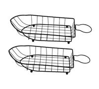 MOLUCKFU 2Pcs Reusable Kitchen Fruit Basket Multi-function Iron Bread and Snack Holders Lightweight and Food Storage Containers for Home and Restaurant Use