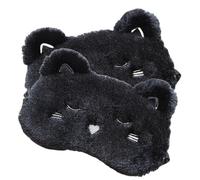 MOLUCKFU 2Pcs Sleep Masks Cute Cartoon Black Cat Eye Cover Lightproof Soft Eye Patch for Comfortable Sleep and Daily Use