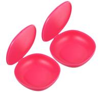 MOLUCKFU 2Pcs Small Reusable Storage Case Plastic Organizer Box for Outdoor Carrier Women Hygiene Moon Holder Pink