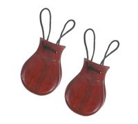 MOLUCKFU 2pcs Spanish Castanet Percussion Instruments Wooden Castanet Instrument for Music Enthusiasts and Classroom Music Activities