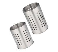 MOLUCKFU 2pcs Stainless Steel Chopsticks Holders with Drain Kitchenware Organizer Cutlery Containers for Drying Forks and Tableware Practical Kitchen Storage Tools