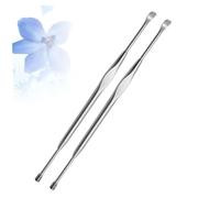 MOLUCKFU 2PCS Stainless Steel Double-end Ear Pick Spiral Ear Spoon for Wax Removal Rust-Resistant with Skid-Resistant Design Safe Comfortable Home Use Tool