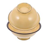 MOLUCKFU 2Pcs Vintage Enamel Noodle Bowls Yellow Household Rice Bowls Multipurpose Ramen Soup Tableware for Home and Restaurant Use