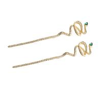 MOLUCKFU 2pcs Vintage Zinc Alloy Snake Hair Sticks Charming Bling Hair Accessories for Women Ancient Style Hairpins for Cosplay Theme Parties and Daily Wear