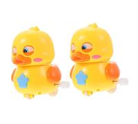 MOLUCKFU 2pcs Wind-up Cartoon Duck for Clockwork Animal Playthings Educational Plaything Easy-grip for Coordination and Imagination Development