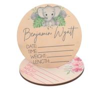 MOLUCKFU 2pcs Wooden Name Sign Newborn Announcement Sign Arrival Birth for Shower Decor