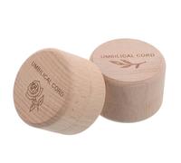 MOLUCKFU 2PCS Wooden Umbilical Cord Keepsake Box Natural Leaf Flower Beech Wood Hair and Lost Tooth Storage Compact Christening Memory Container for Newborn Milestones and Shower
