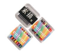 MOLUCKFU 3 Boxes of Miniature Colorful Crayons Set with Sketch Pencils for Dollhouse Layout Props, Small Non-Toxic Art Supplies for Miniature Doll Accessories and Craft Decoration