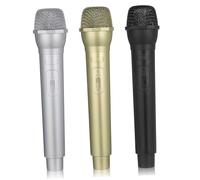 MOLUCKFU 3 Pcs Retro Plastic Microphones for Pretend Play Party Props Karaoke Dance Shows Costume Accessory Sturdy Construction