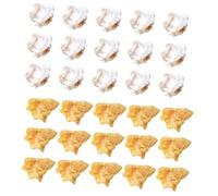 MOLUCKFU 30pcs Artificial Popcorn Model Set Mini Faux Popcorn Props White and Yellow Mix for DIY Craft Party Photo Shoot Decorations
