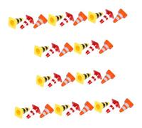 MOLUCKFU 30Pcs Mini Traffic Cone Model with Realistic Road Signs for Plastic Educational Traffic Safety Cones in Red Yellow Orange for Early Childhood Learning and Interaction