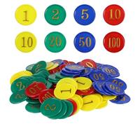 MOLUCKFU 320pcs Plastic Poker Chips for Counting and Learning Math Game Tokens with Denomination Values Lightweight Board Game for Family Parties Teaching Bingo and Poker Night