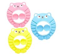 MOLUCKFU 3pcs Adjustable EVA Shampoo Cap for Newborns Hydrophobic Bath Hat with Cartoon Design Lightweight Hair Washing Shield for Comfortable Bathing