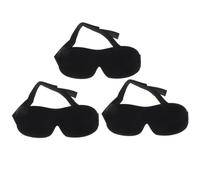 MOLUCKFU 3pcs Black Contoured Sleep Masks Lightweight Breathable Eye Covers for Sleeping Travel Work Naps with Elastic Strap No Eye Pressure Comfortable