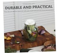 MOLUCKFU 3Pcs Glass Fermentation Weights with Wide Mouth Lids Kit for Pickle Jars Airtight Seal Fermenting Lids Suitable for Standard Mason Jars Prevent Oxygen Contamination