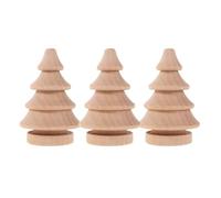 MOLUCKFU 3pcs Unfinished Wooden Christmas Tree Craft Rustic Farmhouse Holiday Table Centerpiece DIY Painting Ornaments for Xmas Home Decor and Tiered Trays