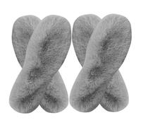 MOLUCKFU 4 Pairs Grey Fluffy Warm Insoles Thick Plush Shoe Inserts for Winter Boots Slippers Unisex Inner Soles Comfortable Thermal Pads for Cold Weather 44-45