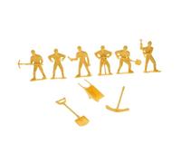 MOLUCKFU 4 Sets Engineering Doll Figures Plastic Construction Worker Models for Sand Table Building Micro Landscape Ornament Safe