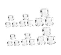 MOLUCKFU 40pcs Realistic Acrylic Ice Cubes Decorative Rocks for Home and Bar Clear Fake Ice Stones Reusable Like for Weddings and Displays
