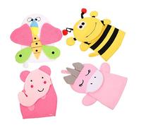 MOLUCKFU 4pcs Cartoon Bath Gloves Body Scrubbing Glove for Boys and Girls Children, Composite Cotton Material, Unique Shape Design, Easy to Carry, Portable Body Scrubber for Bathroom Bath Random Style
