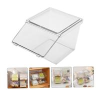 MOLUCKFU 4pcs Four-Piece Storage Device Set Tea Container Organizer Reusable Bag Packet Sugar Kitchen Bar Coffee Storage Candy Case Transparent Acrylic