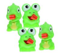 MOLUCKFU 4pcs Frog Dinosaur Squeeze with Tongue for Stress Relief and Decompression Novelty Cartoon Animal Shape Sensory for Party Favors and Busy Hands