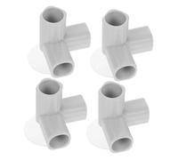 MOLUCKFU 4pcs Greenhouse Piping Connectors Way Furniture Grade Tee Elbow Pipe Fittings with Suction Cups for DIY Pe Shelf Indoor Playpen Barrier Accessories