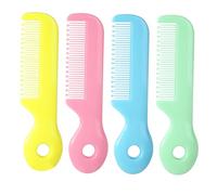 MOLUCKFU 4pcs Grooming Comb for Newborns and Round Teeth Hair Combs for Gentle Scalp Care and Knot Detangling Safe Cleaning Tool in Colors