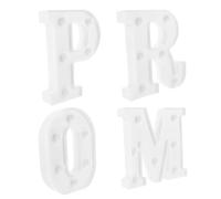 MOLUCKFU 4pcs LED Prom Letter Lights Warm White Light Up Signs for Graduation Party Wedding Decoration Small Night Photo Prop