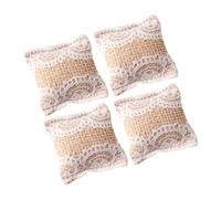 MOLUCKFU 4pcs Miniature Dollhouse Pillows Lace Decorative Cushions Wear Resistant DIY Accessories for Mini House Layout and Furniture