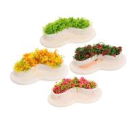 MOLUCKFU 4pcs Miniature Flower Bed Bench Model Realistic Dollhouse Furniture Mini Park Benches for Shopping Center Public Rest Area Micro Landscape Decor