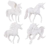 MOLUCKFU 4pcs Painted Unicorn Model DIY Craft Set for Boys and Girls Includes Unicorn Figures for Painting Creative Arts and Crafts for Year Old Boys Girls