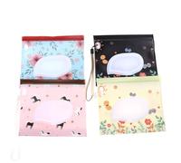 MOLUCKFU 4pcs Portable Wet Tissue Dispenser Bags with Lid, Eva Refillable Wipe Holders, Thick Dual-Layer 27mm, Travel Wet Wipe Case and Outdoor Use