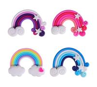 MOLUCKFU 4pcs Rainbow Shape Plastic Diamond Picture Fixator for DIY Painting Stitch, Easy to Fix and Portable Cross Stitch Tool for Adults