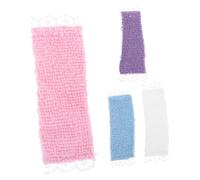 MOLUCKFU 4pcs Scale Miniature Bathroom Towels Soft Lace Design Realistic Dollhouse Accessories for Miniature Bathroom Scene Decoration Bath Towels in White Purple Blue Pink