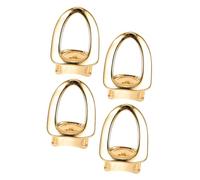 MOLUCKFU 4pcs Single Mouth Grill Caps Gold Hollow Tooth Cover Hip Hop Teeth Jewelry for Cosplay Party Accessories Fit Easy to Use