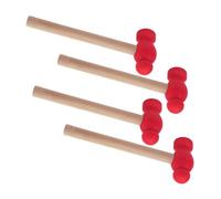 MOLUCKFU 4pcs Wooden Mallet Safe Pretend Play Hammer for Boys Educational Developmental Tool with Ergonomic Grip for Fine Motor Skills