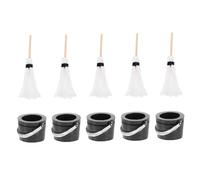 MOLUCKFU 5 Sets Creative Mini House Mop and Bucket Models Halloween Miniature Decor for Dollhouses and DIY Crafts Realistic Design for Imaginative Play