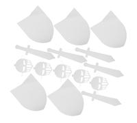 MOLUCKFU 5 Sets DIY Knight Shield Mask Sword Play Costume Accessories Lightweight Paintable Cardboard Craft Kit for Halloween Party and Role Play Fun