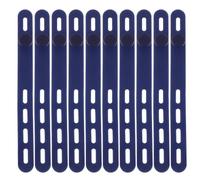 MOLUCKFU 50pcs Blue Silicone Cable Organizer Ties for Speaker Wire and Data Cable Management, Reusable Adjustable Wire Organizer Straps for Electronics and Desktop Cord Storage