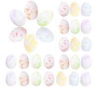 MOLUCKFU 50pcs Mini Foam Easter Eggs Bulk White Speckled Decorative Ornaments Small Easter Egg Decor for Festival Scene and Holiday Party Supplies