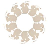 MOLUCKFU 50pcs Wooden Squirrel Shaped Hanging Ornaments, Smooth Unfinished Wood Cutouts with Rope for Easy Hanging, Tree Decorations and Christmas Crafts