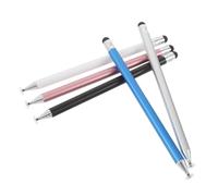 MOLUCKFU 5pcs Dual Head Stylus Pen High Sensitivity Touchscreen Pen with Scratch-resistant Tips for Tablets and Smartphones Compatible with All Touch Screens Black White Silver Pink Blue