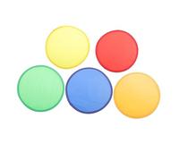 MOLUCKFU 5pcs Foldable Round Handheld Fans Portable Solid Color Folding Fans for Summer Wedding Decoration Lightweight Compact Red Orange Yellow Green Blue