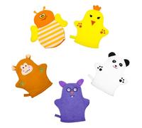 MOLUCKFU 5pcs Infant Bath Mitt Baby Shower Gloves Lightweight Cotton Body Scrubbing Gloves with Adorable Fruit Shape for Boys and Girls Bathing and Dead Skin Cell Removal Style