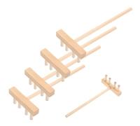 MOLUCKFU 5pcs Mini Wooden Rakes for Zen Garden Desk Sand Tray Bamboo Craft Tools for Stress Relief and Creative Sandbox Decoration