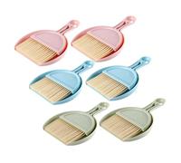 MOLUCKFU 6 Sets Mini Desktop Broom Kit with Dustpan for Keyboard and Electronics Cleaning Portable Small Sweep Brooms with Hanging Brush and Dustpan for Office and Home Use